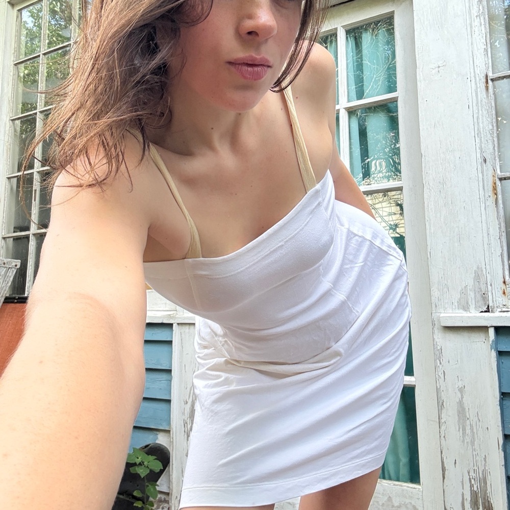 Elegant y2k Morgane Le Fay White Slip Dress S